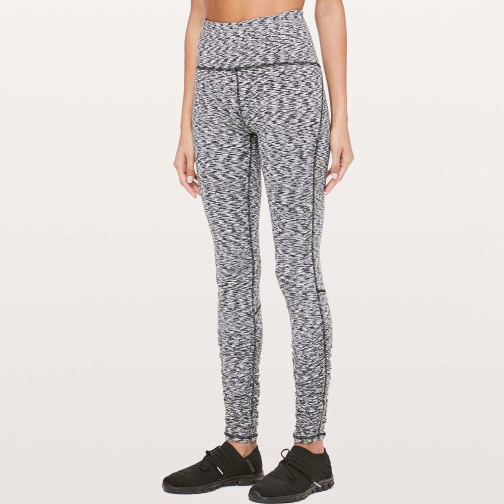 Lululemon Ready To Rulu Tight *28" Spaced‎ Out Space Dye Black White